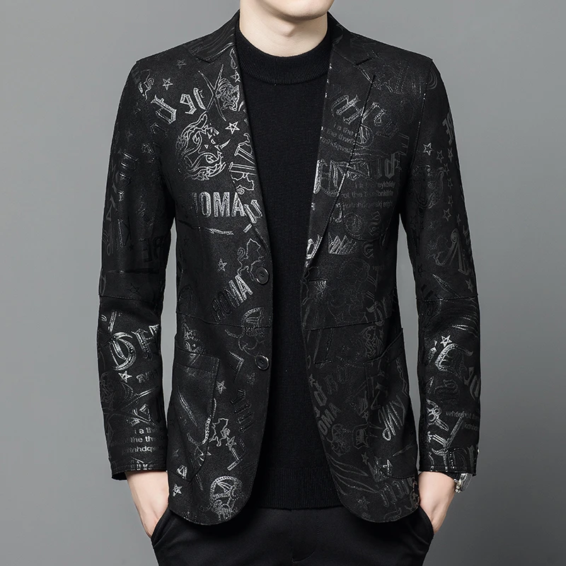 秋冬新款海宁真皮西装皮衣男士绵羊皮休闲薄款夹克外套韩版商务