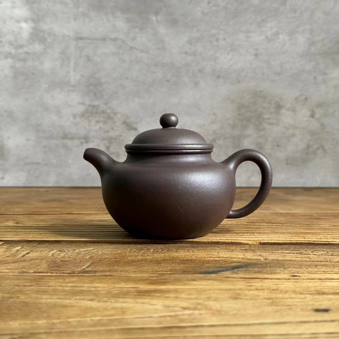 【家藏料自制款】景舟掇球 老紫泥 180cc 沈超制 紫砂壶636