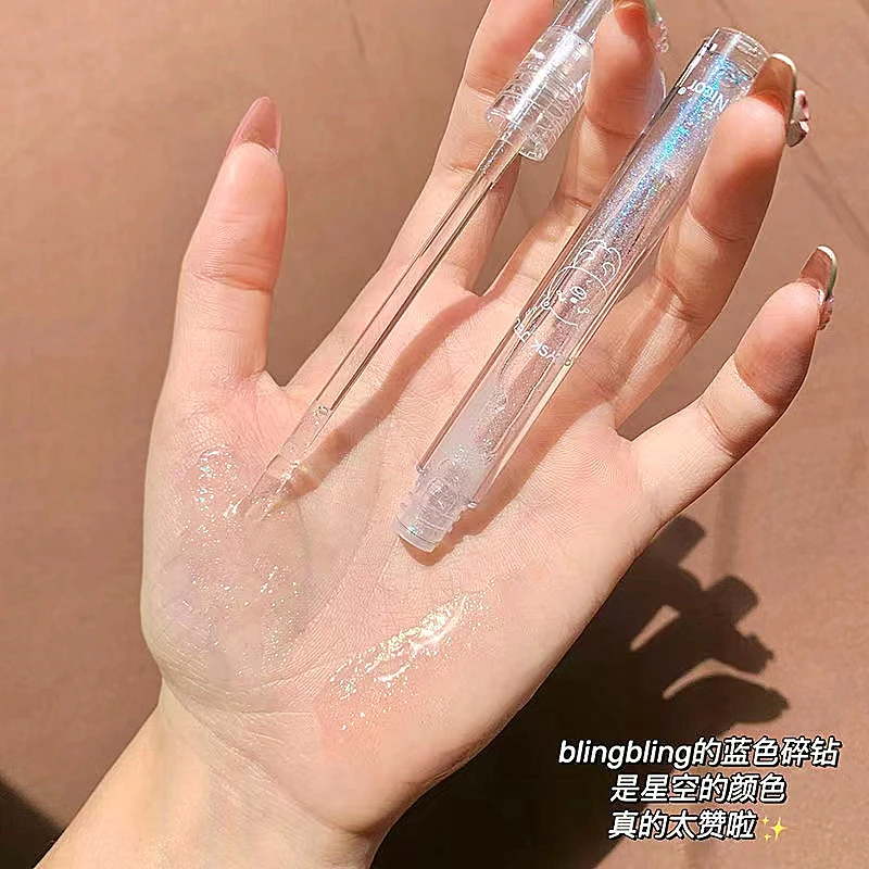 水光嘟嘟唇釉透明唇蜜保湿滋润显白叠涂无色口红打底碎钻学生单色