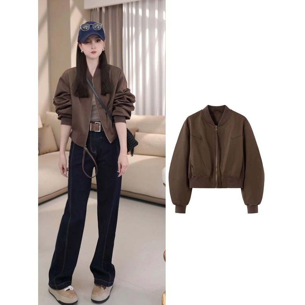 2025春季季新款潮流宽松洋气复古小个子百搭棒球服休闲外套女