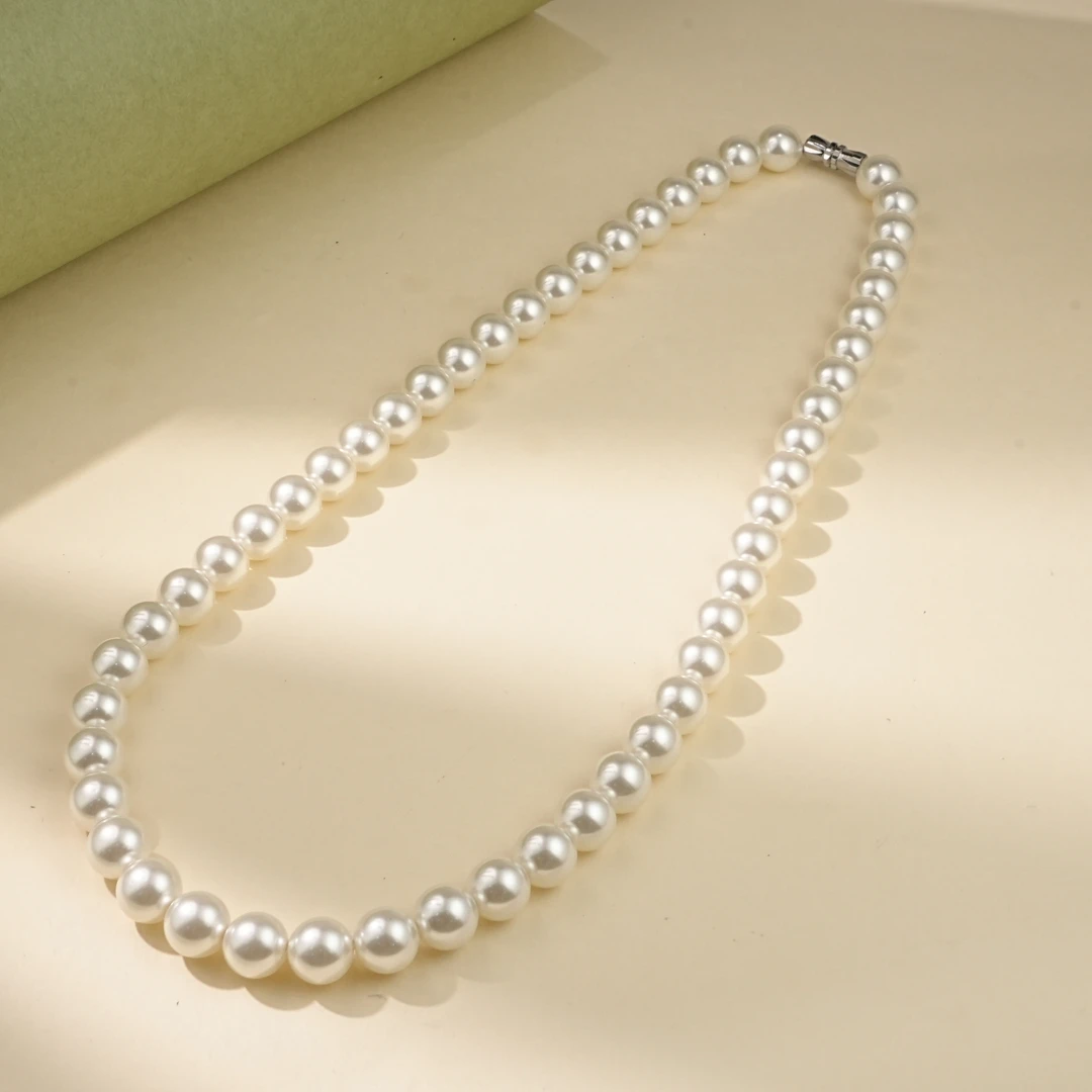 铜仿珍珠项链 【珠寶】贝珠项链7mm+-A059（多样性发其一）