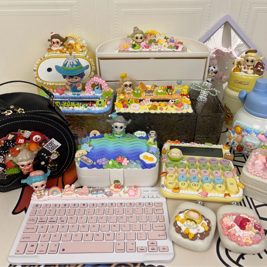 正版奶油胶蛋糕罐罐/三折叠镜 <主播代拆>手工摆件创意网红可爱