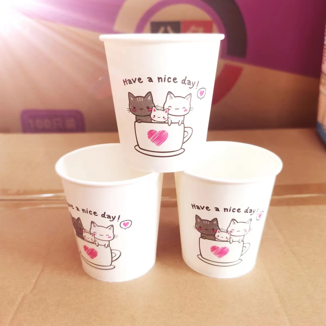 XM-0105时尚一次性杯子加厚卡通款茶饮杯200ml-7A