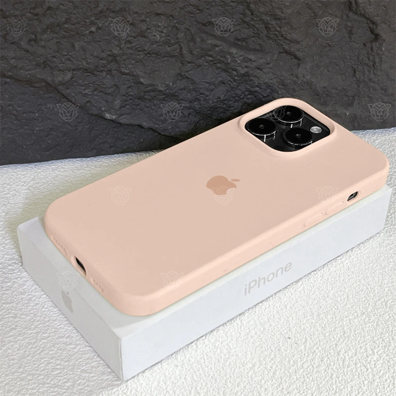 适用于iPhone15新软壳14promax苹果13液态硅胶15大孔砂粉色手机壳