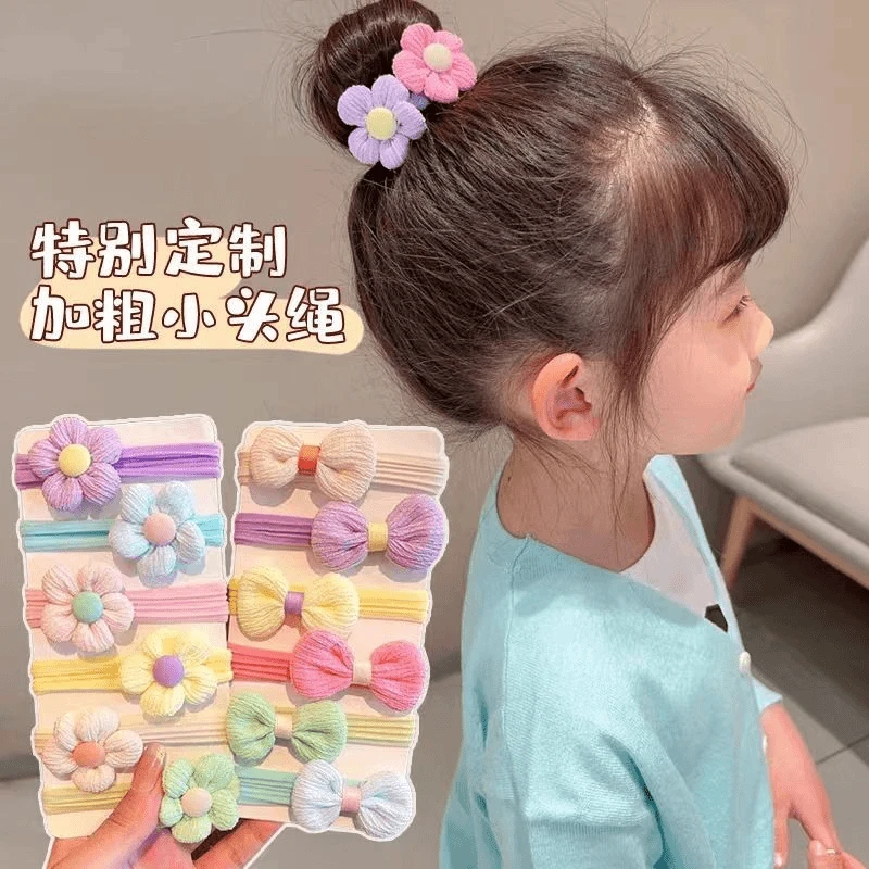 女童头绳蝴蝶结发绳高弹力发圈头饰发饰彩色宝宝可爱不伤发皮筋