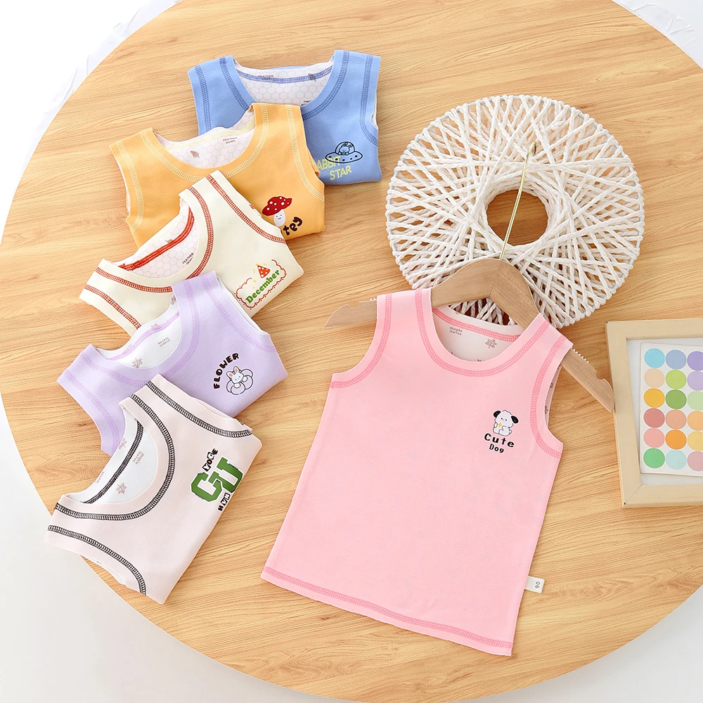 宝宝春秋儿童无袖加厚圆领保暖背心