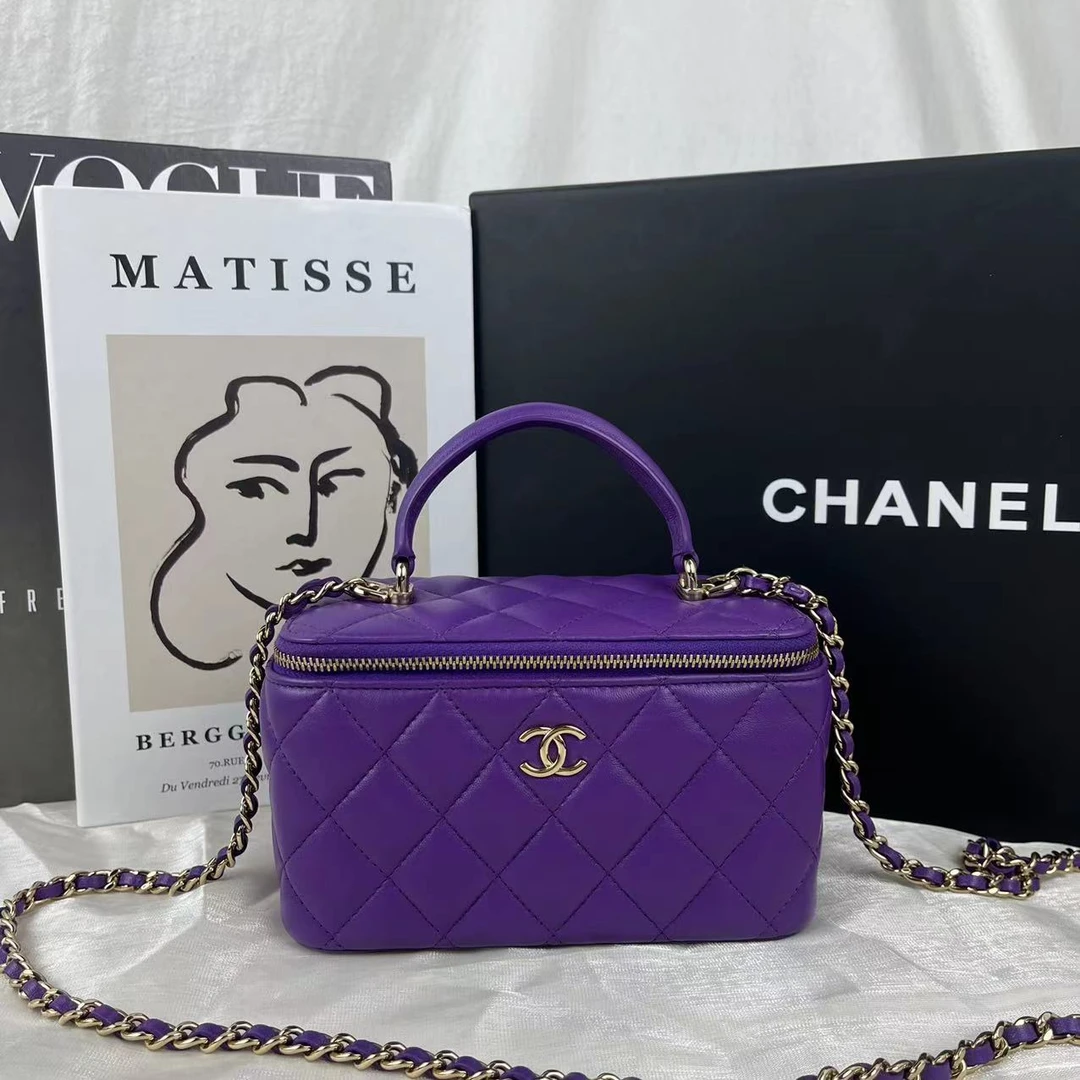 99新 Chanel/香奈儿 紫色手柄长盒子