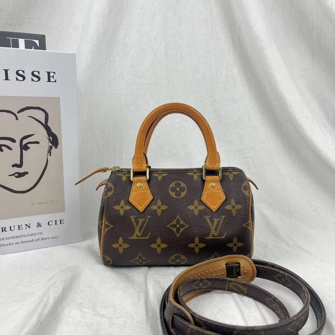 95新 LouisVuitton/路易威登 speedy mini中古款nano迷你枕头包