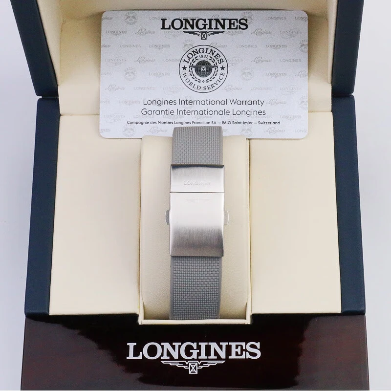 句可浪琴康卡斯表带氟橡胶表带L3.781潜水胶带新老康男士表带优质