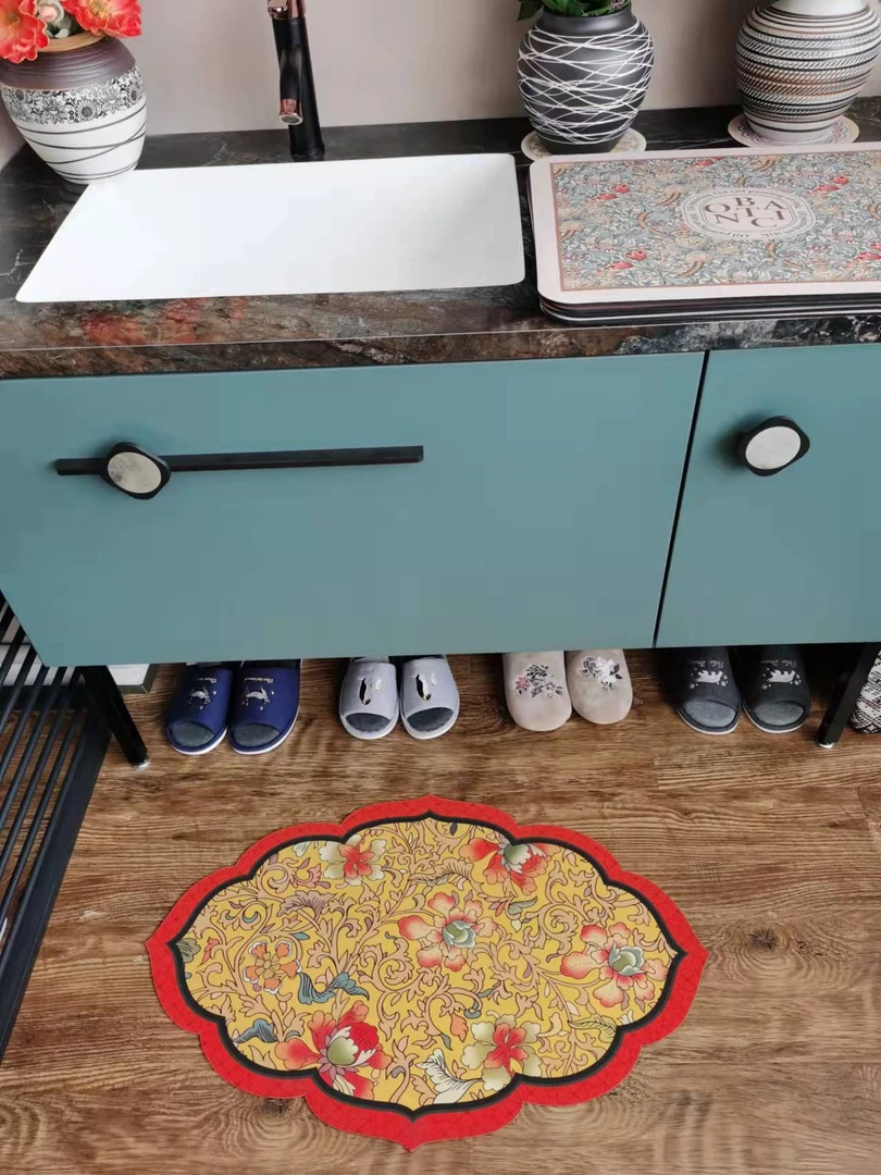 硅藻土材质吸水荷叶地垫50×80