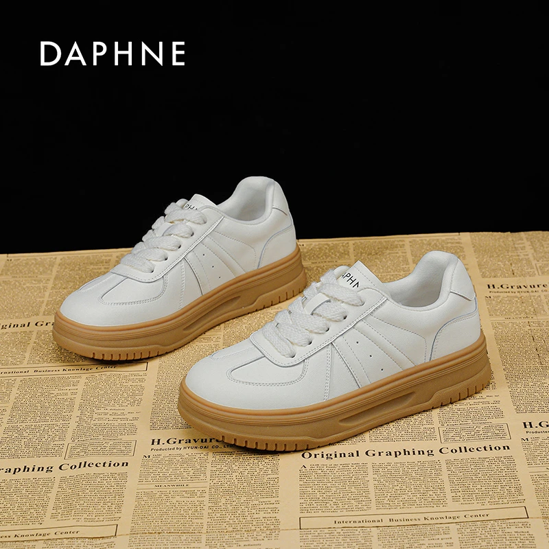 Daphne/达芙妮德训鞋女2025秋季新款百搭休闲厚底时尚休闲阿甘鞋