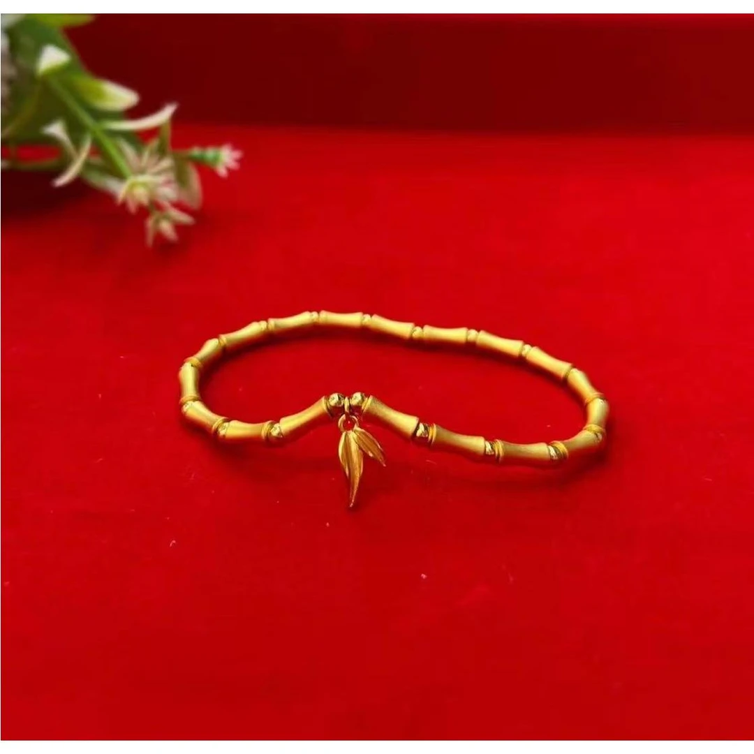 新款原创高级感叶子女士手链黄铜镀