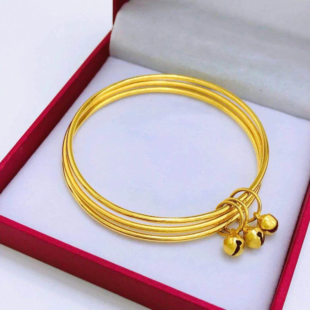 黄铜塑料手镯 三生三世手镯 细沙时尚款百搭女款经典金色实心磨砂