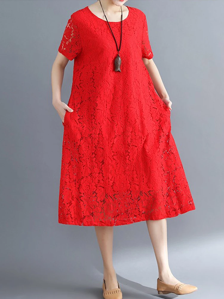 2025夏季女装新款胖mm裙子女士春秋大码宽松显瘦白色蕾丝连衣裙夏