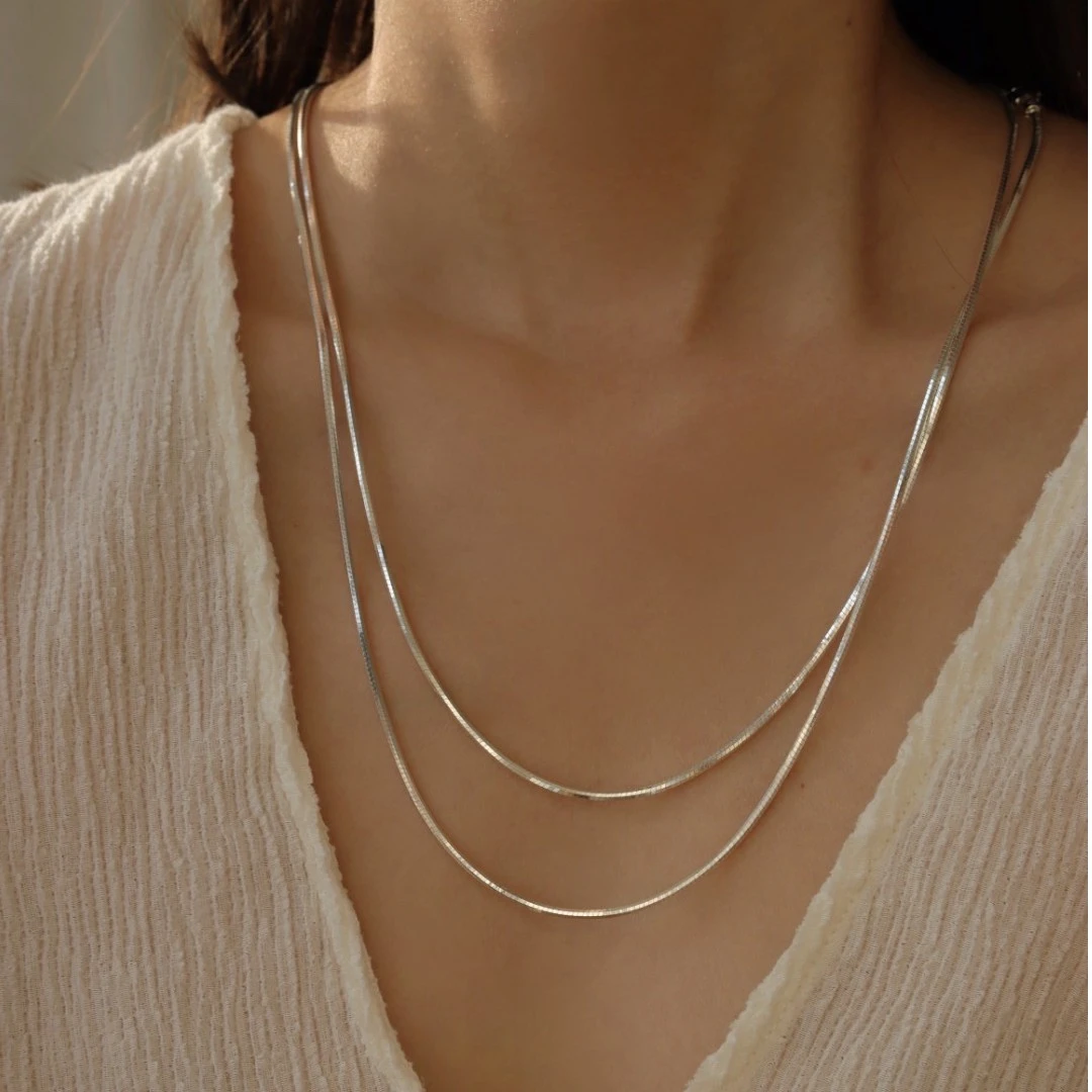 链子925银 120CM长款蛇骨项链毛衣链简约气质高级感百搭韩版叠戴