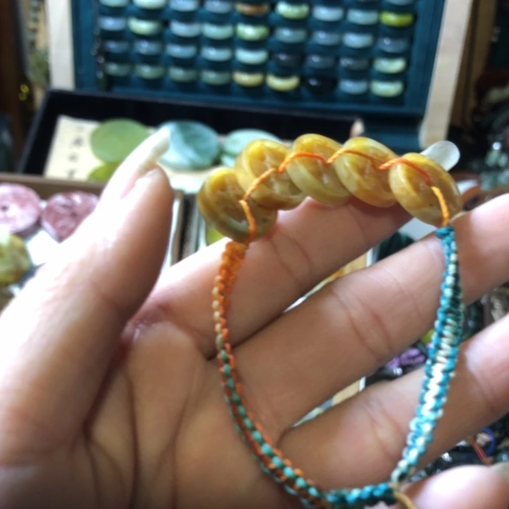 岫玉岫玉五帝钱手链未镶嵌