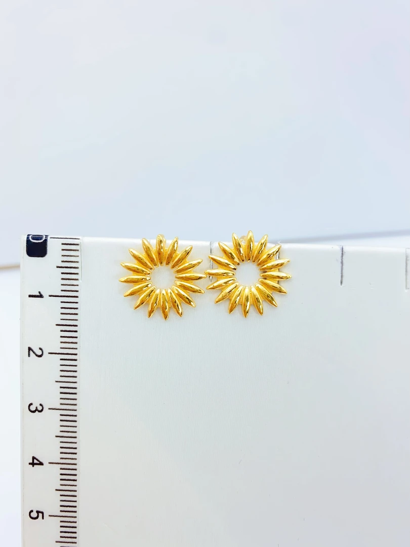 老庙黄金足金999精品5G工艺时尚芒星7字钩4.42克