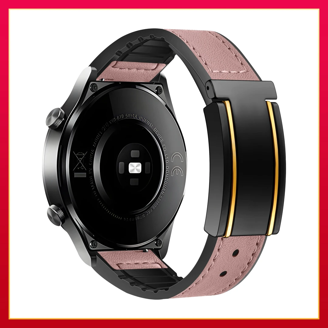 适用爱国者aigoWatchM8/V8/GT8/6/5Pro/3真皮T扣快拆便捷磁吸表带