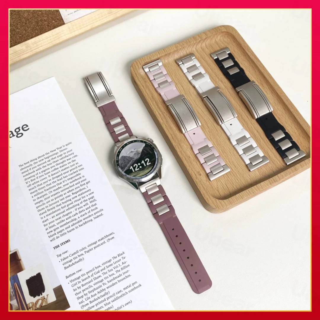 【T型扣磁吸表带】适用荣耀magic2手表gs4 pro不锈钢gs3i商务橡胶