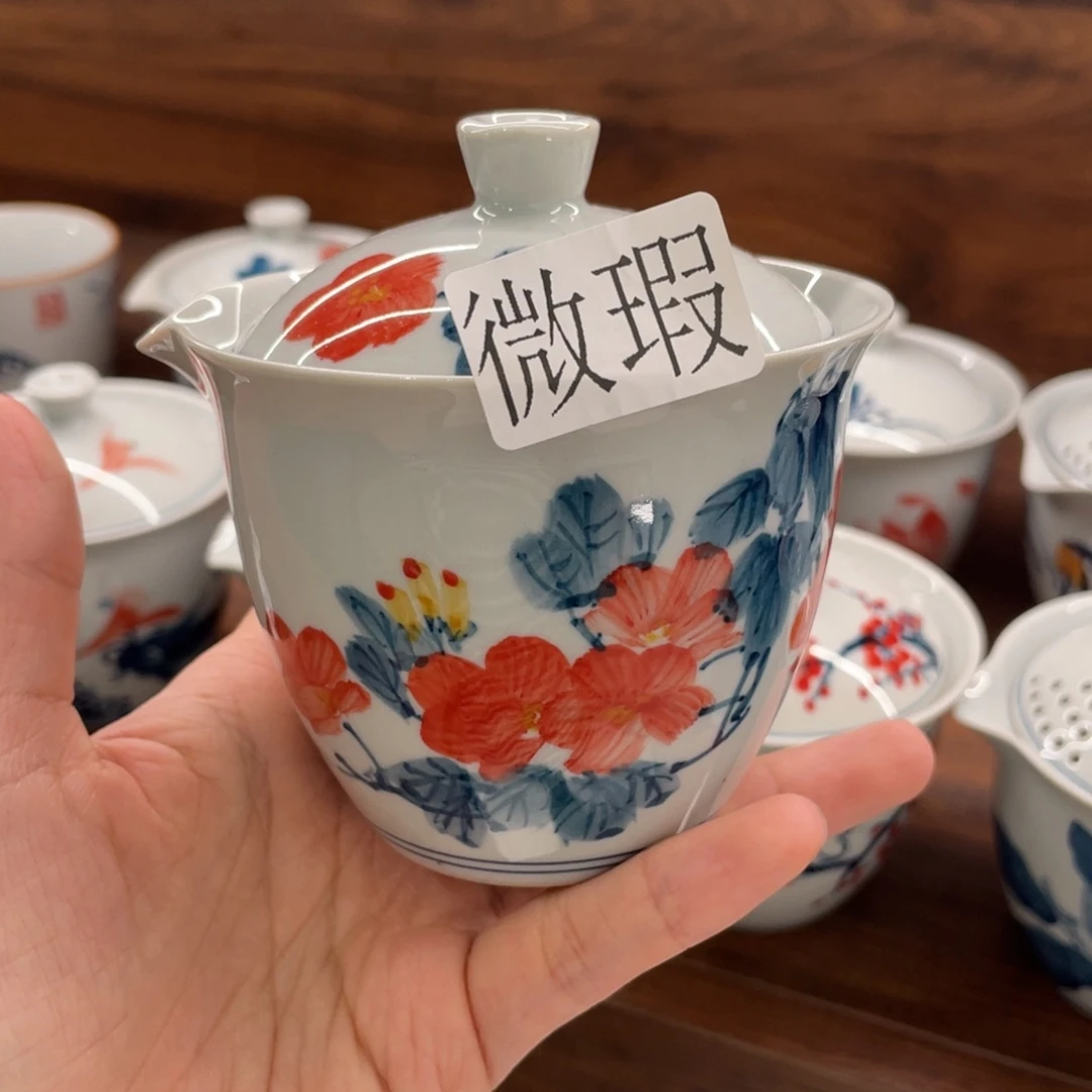 微瑕釉下彩纯手绘