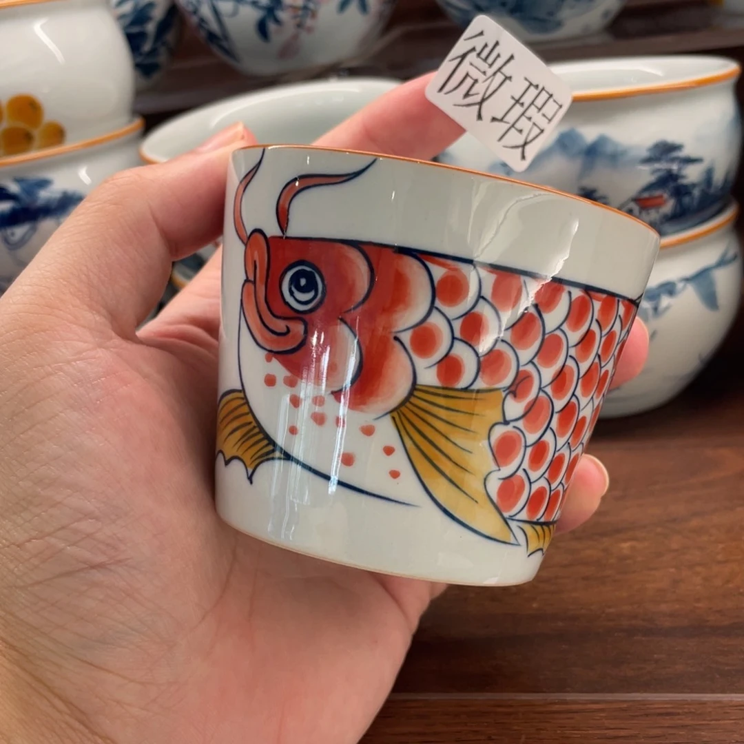 釉下手绘茶具微瑕