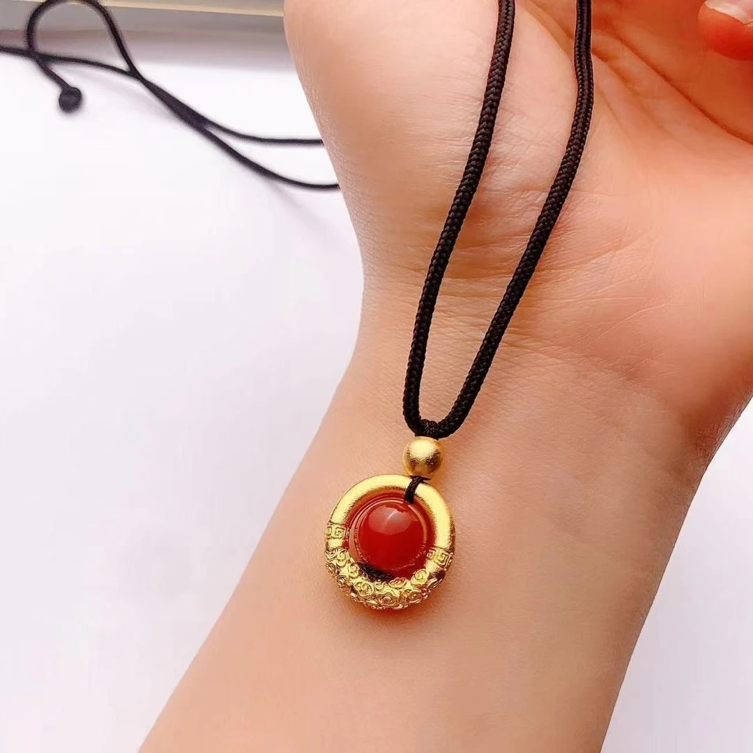 合金吊坠 金箍圈相思豆吊坠