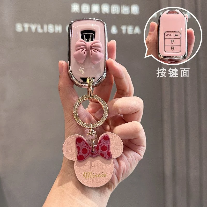 适用本田雅阁钥匙套十代思域冠道缤智飞度女包皓影XRV凌派CRV壳扣