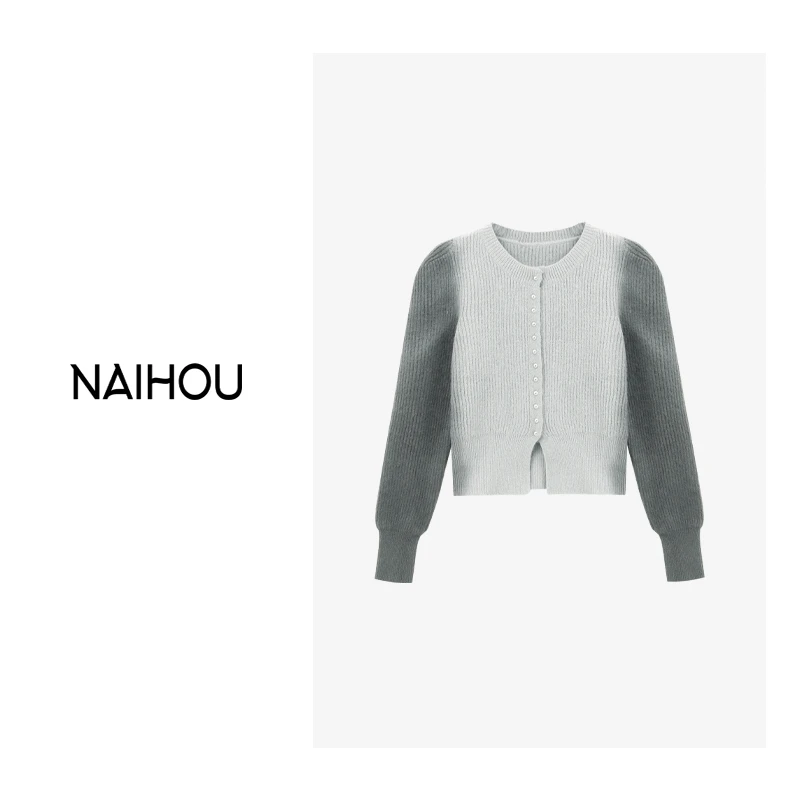 维维【寻冬之夜】秋冬加厚气质复古休闲针织开衫外套-23W0174A