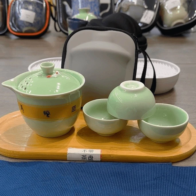A78 旅行茶具套装锦鲤手抓三杯
