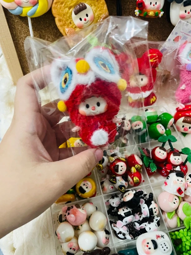 包邮毛绒醒狮多妹 Diy黏土手工挂摆件默认微瑕 NO退NO换