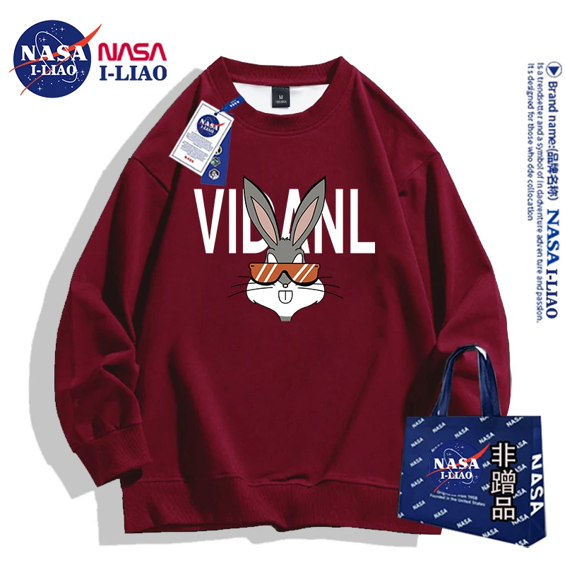 NASA联名春秋冬款美式oversize设计感小众潮牌卫衣男女同款长袖衫
