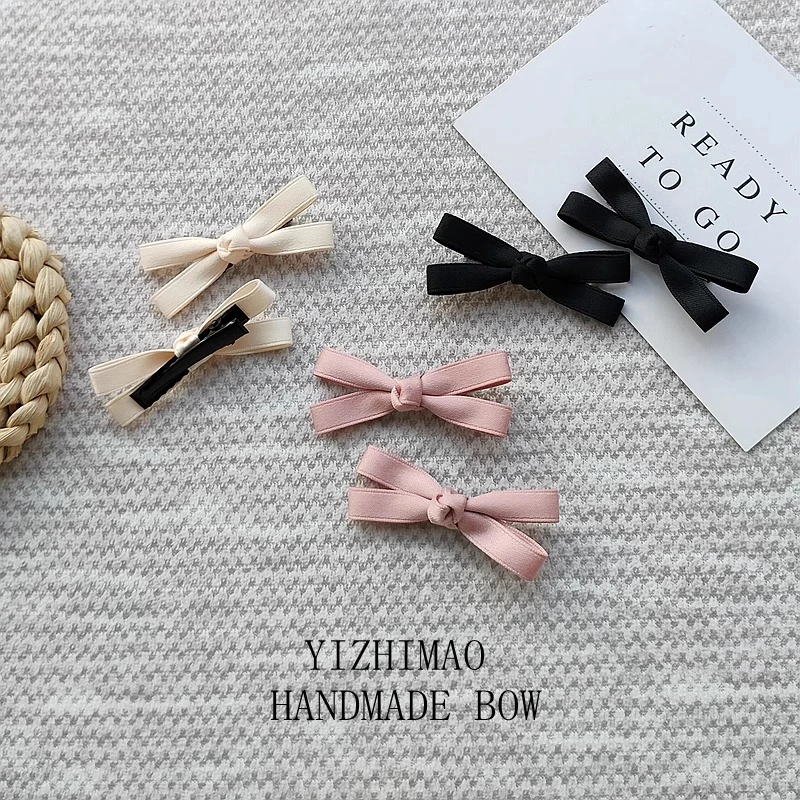 日系少女可爱棕色蝴蝶结小边夹刘海夹学生侧边发夹双马尾头饰网红