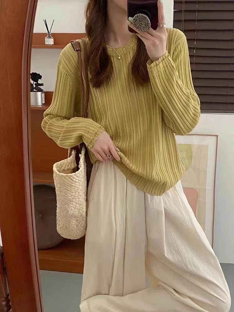 2024秋冬针织网红绣花百搭小香风韩版慵懒白色毛衣时尚女士显瘦