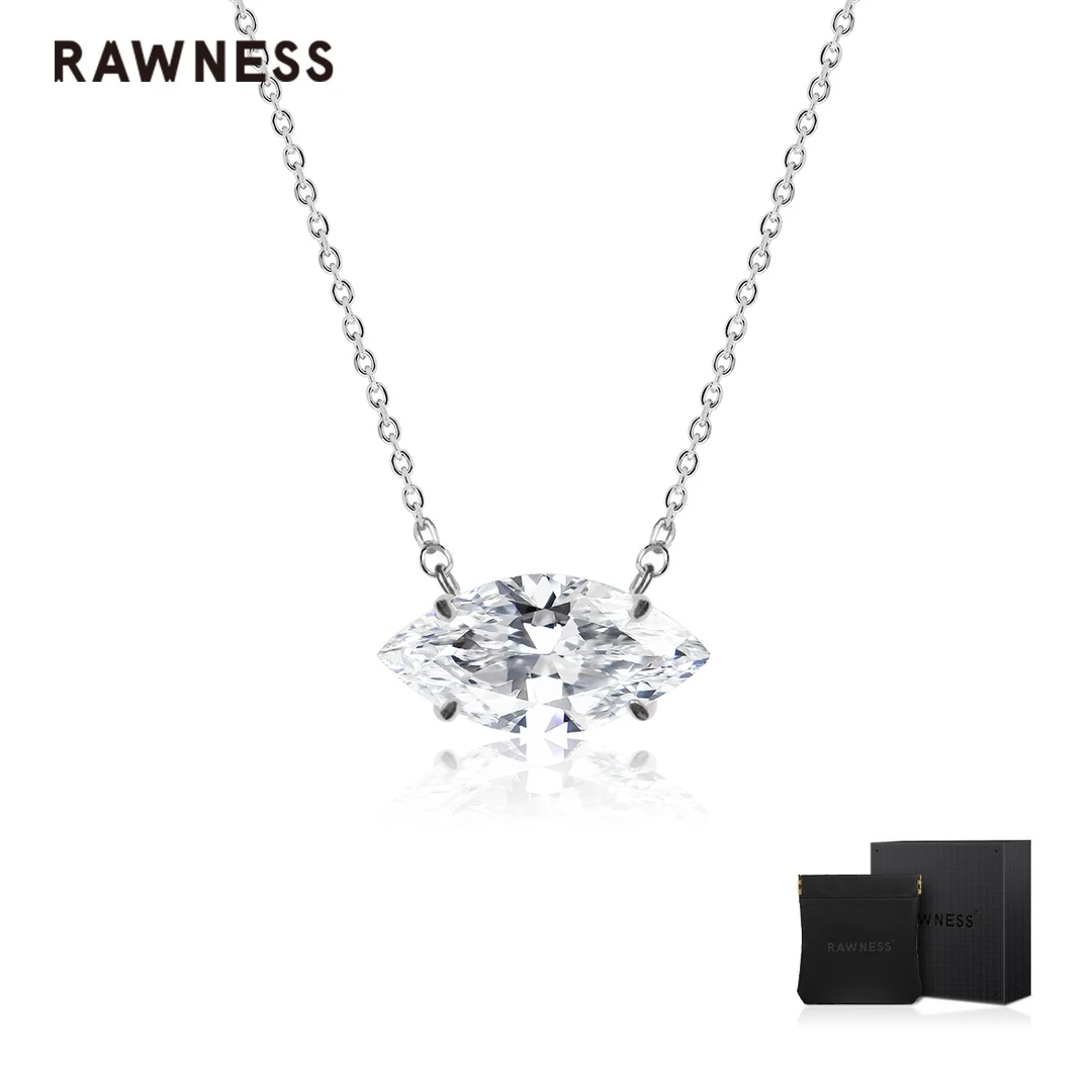 RAWNESS 钛钢项链 情人节礼物橄榄形项链小众轻奢优雅锁骨链银色