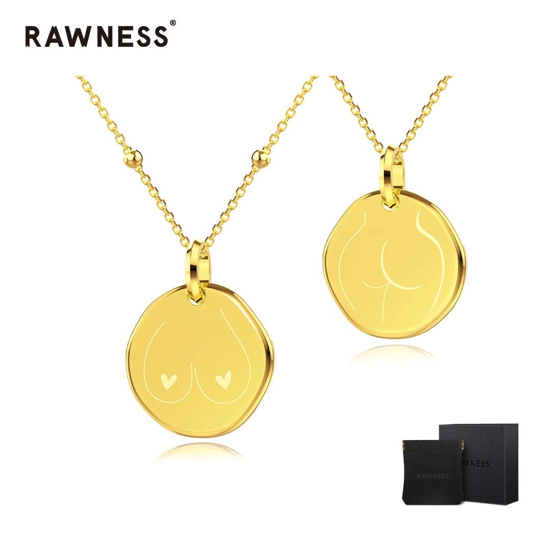 RAWNESS 钛钢项链 情人节礼物 曲线素描项链 轻奢时尚气质双面