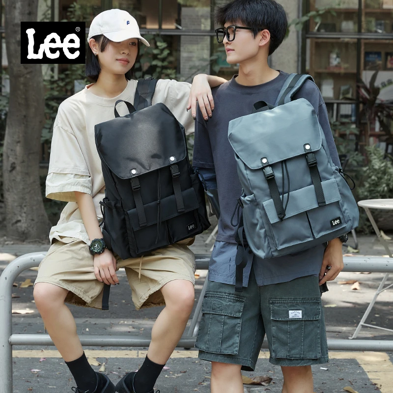 Lee双肩包男士潮流双肩包潮酷时尚书包大学生户外男旅行登山背包
