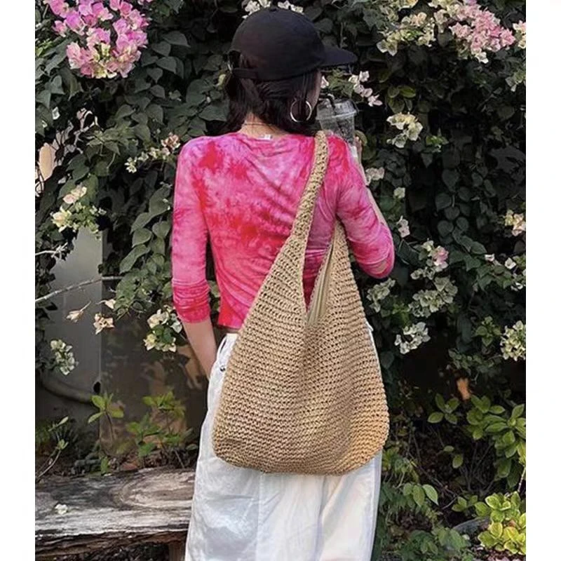 新款网红草编包大容量单肩托特包CB30