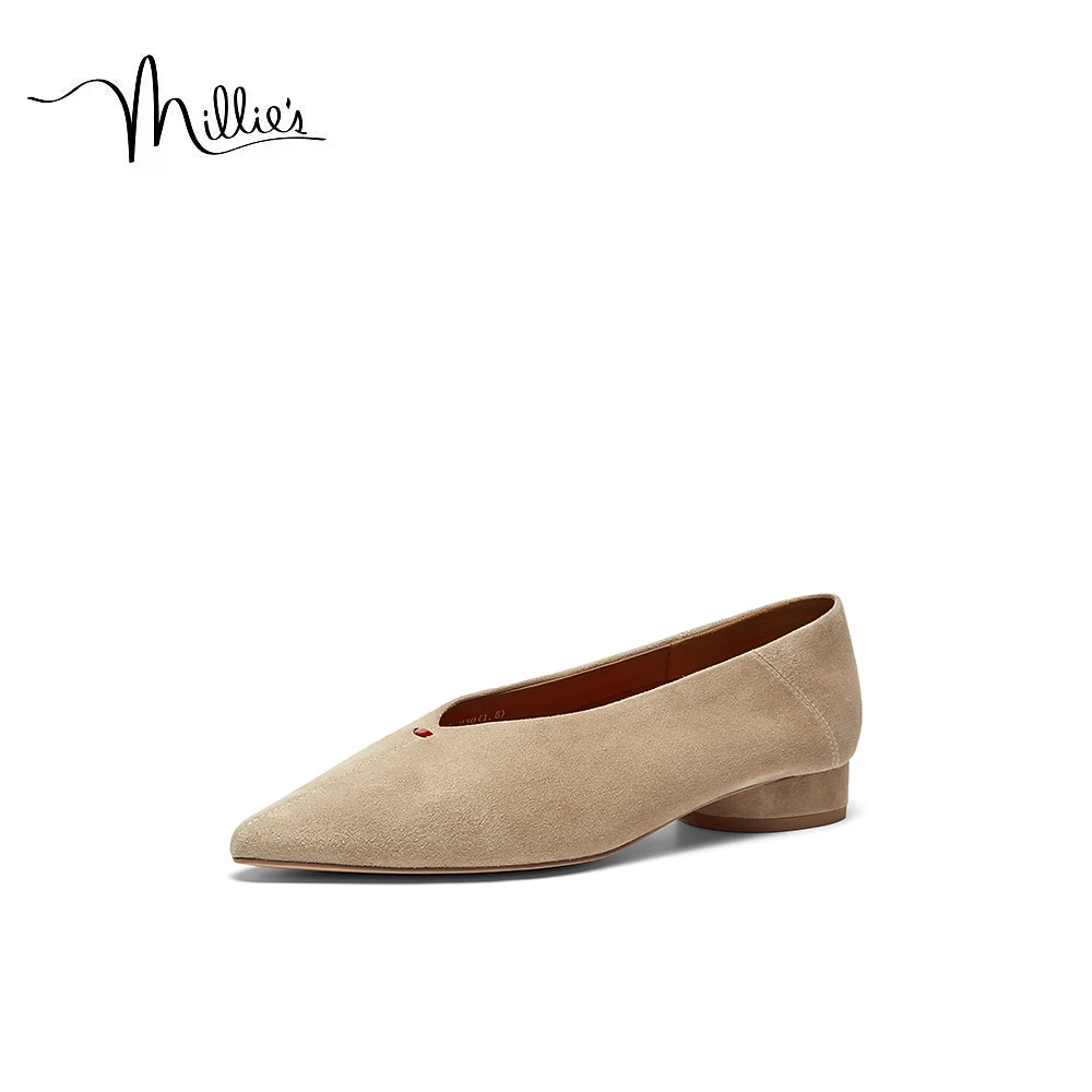 达播millie's妙丽2024春季奶奶鞋平底舒适上班通勤鞋女23192AQ4