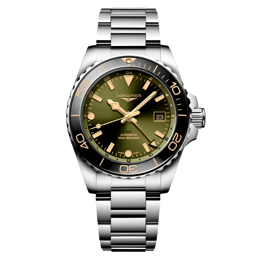 99新 Longines/浪琴 康卡斯GMT双时区系列潜水表男士自动机械机芯