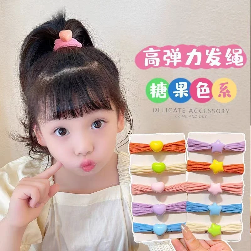新款儿童糖果色毛巾圈女童扎马尾丸子头发绳发圈小女孩不伤发头绳