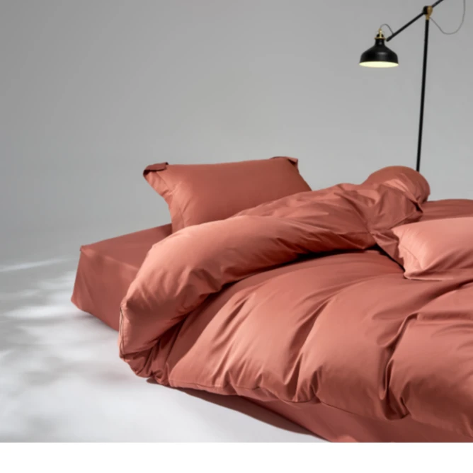 100支新疆长绒棉全棉贡缎纯色简约四件套 高级纯棉家用装家居轻奢