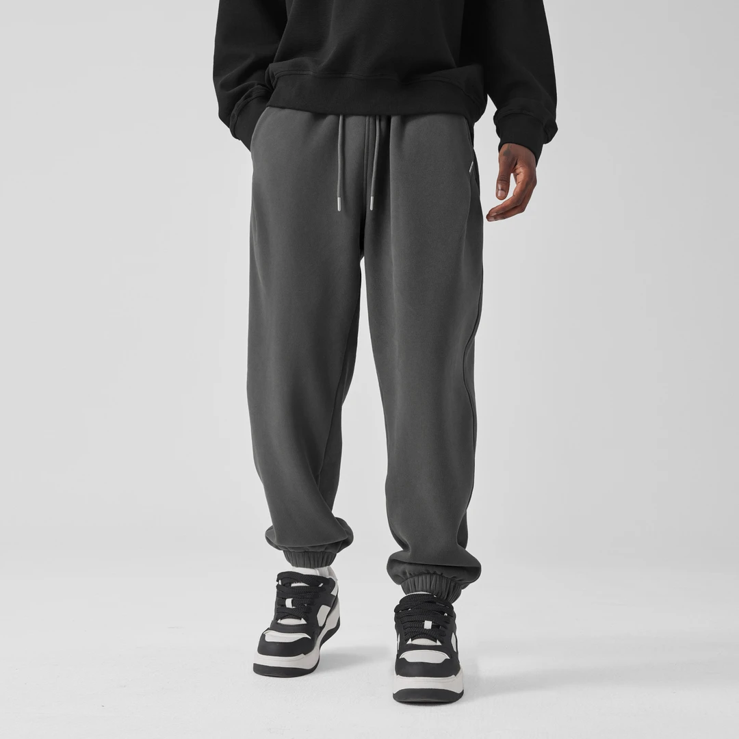 BODYDREAM BM男士直筒束脚卫裤重磅加绒宽松针织运动裤休闲长裤子