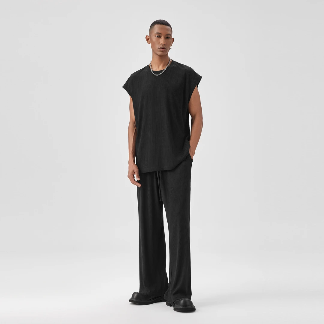 BODYDREAM夏季运动背心潮牌无袖坎肩男款t桖/轻薄垂感休闲裤套装