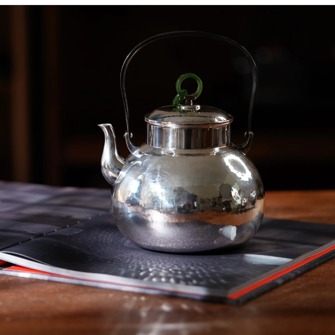 陆羽品茶大师壶复古家用纯手工古风煮水大容量中式999足银精致