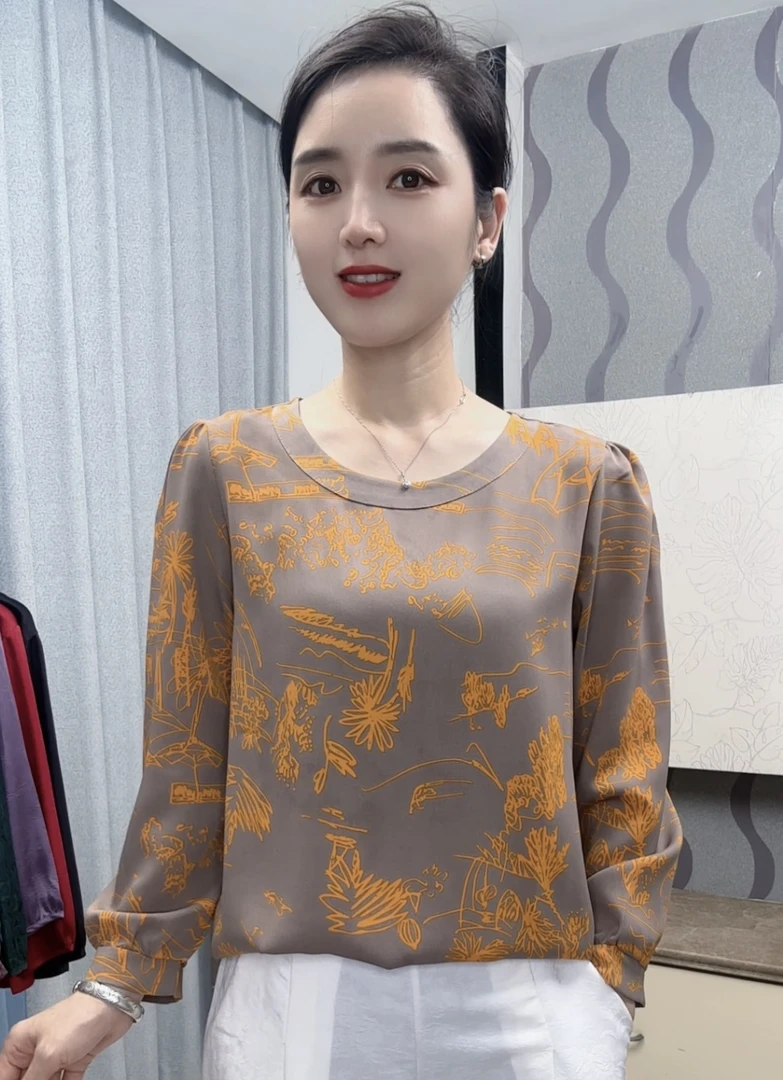 【高贵华丽】2025新款高端时尚遮肚显瘦洋气百搭气质圆领女士上衣