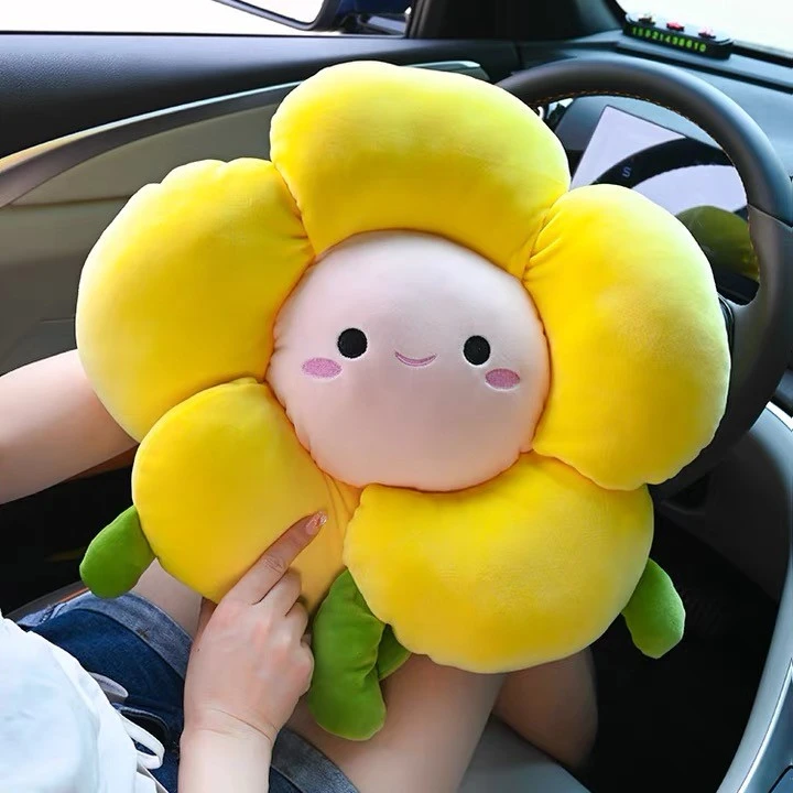 网红可爱花朵汽车头枕护颈枕车内用腰靠抱枕车载座椅颈椎枕头靠枕
