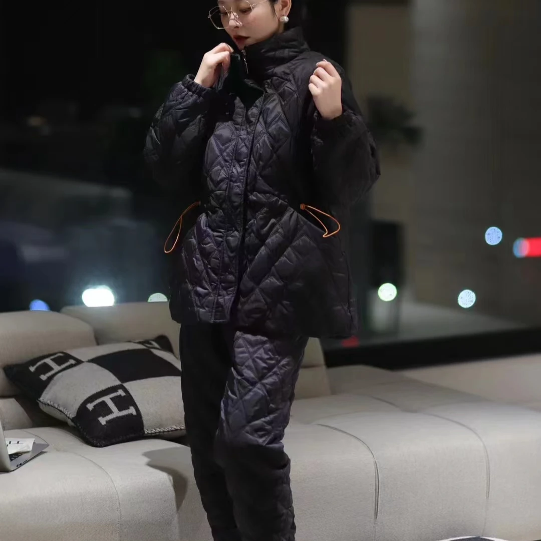 原创轻薄抽腰拉链款居家外穿加绒厚款套装原创睡衣家居服