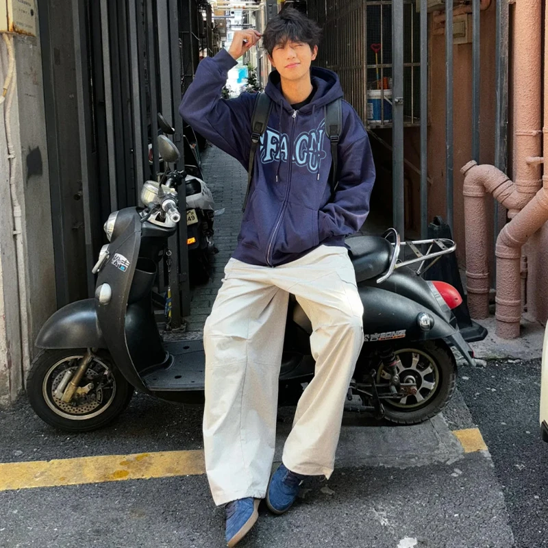 labzaa美式潮牌创意字母印花拉链卫衣外套男女秋冬季休闲连帽开衫