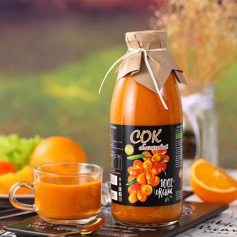 俄罗斯进口沙棘汁原浆无添加无蔗糖正品沙棘100原浆果汁750ml原榨