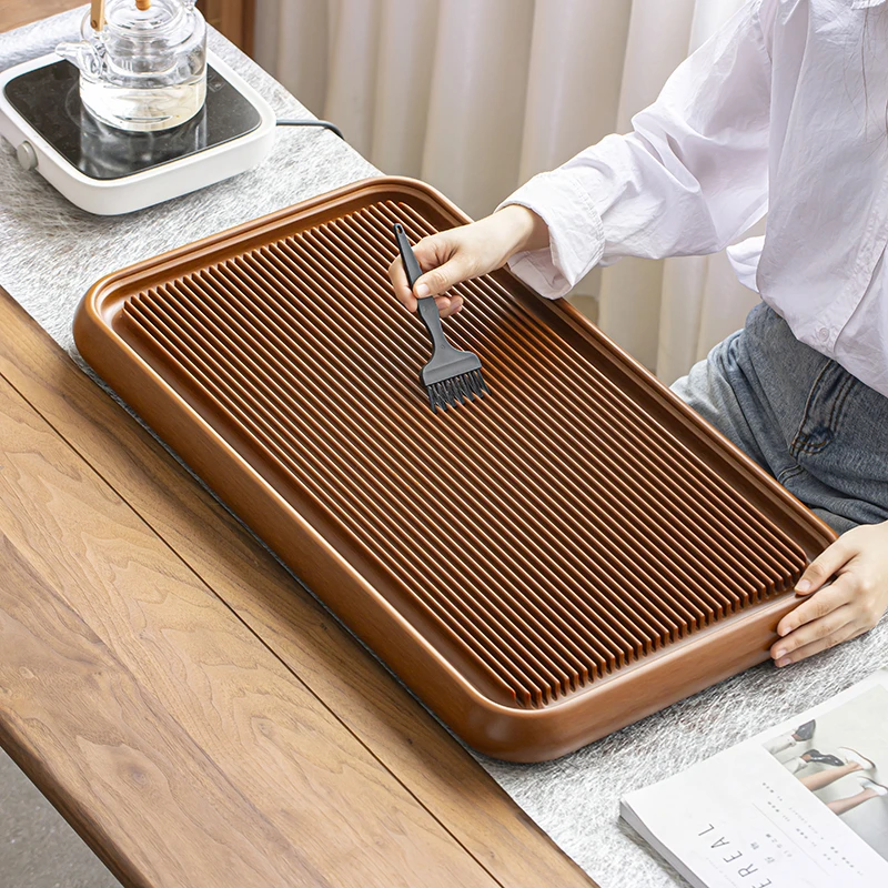 电木茶盘新款整块排水式功夫茶具家用茶托高端大号办公室简约茶台